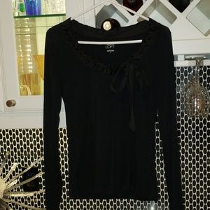 ANN TAYLOR LOFT Long Sleeve Blouse with Satin Bow
